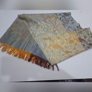 Descours Silky Elegant Multicolor Floral Scarf 13×67in.